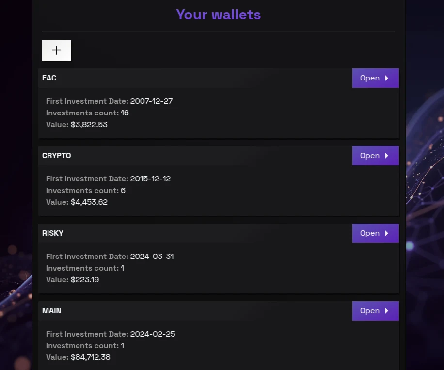 Add investments to portfolio screenshot Add investments to portfolio screenshot